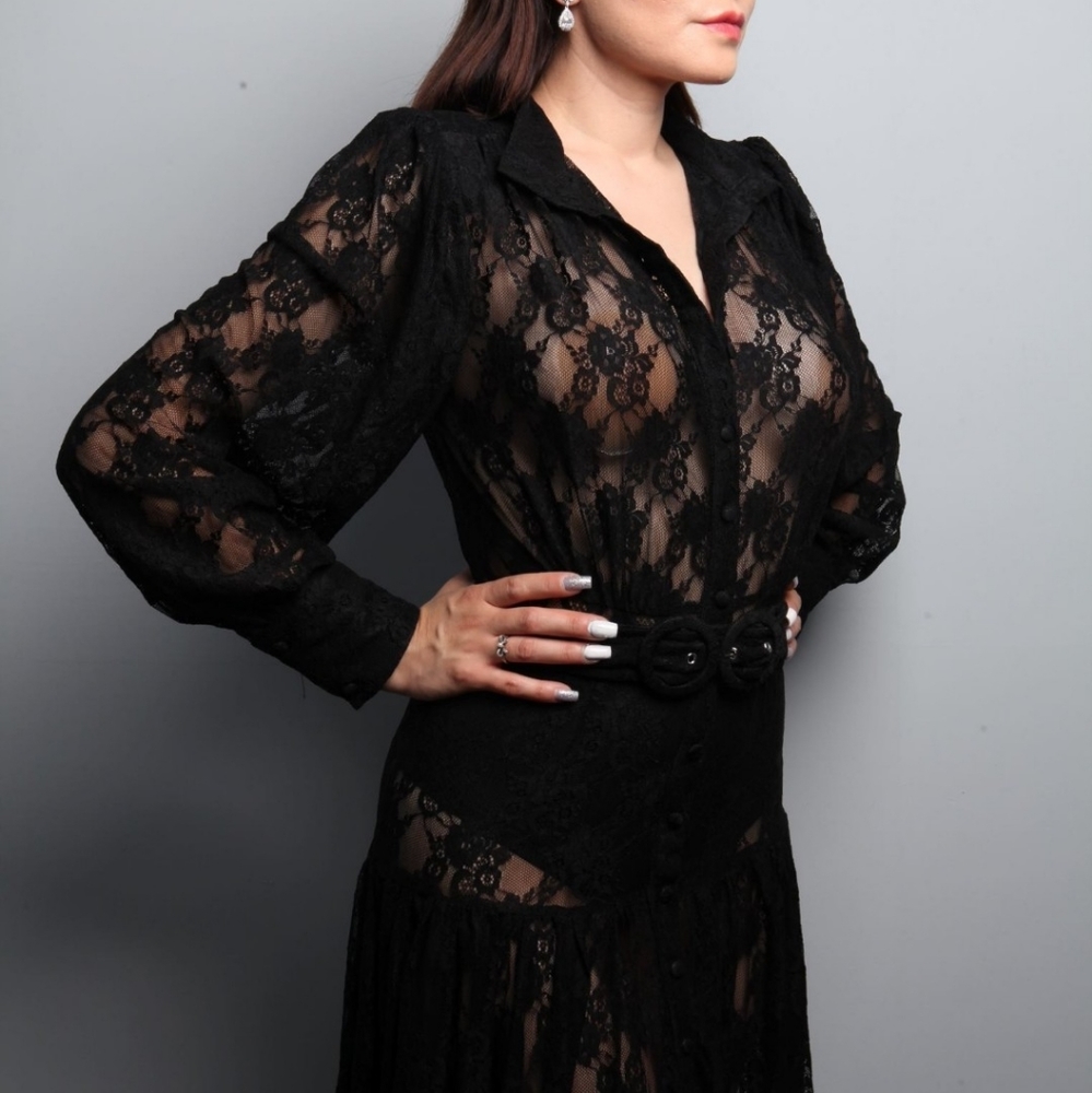 Lace elegant black dress